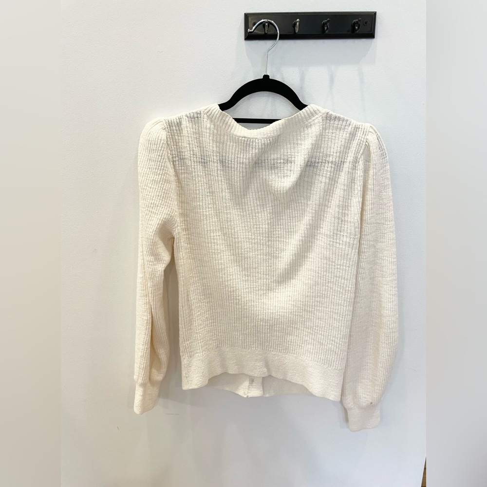 LOFT - Cream Button-Up Cardigan - Picture 4 of 5